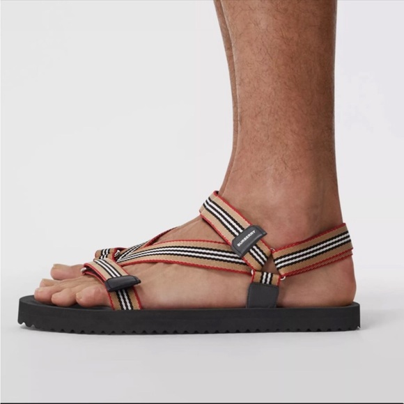 Burberry Patterson Sport Sandals- Black/Multi Stripes - Picture 10 of 10